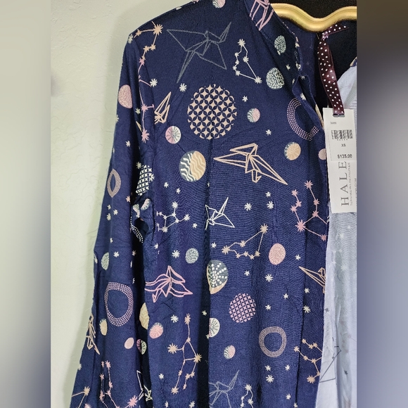 Hale Bob Constellation Pajama Shirt Dress Size XS - Picture 3 of 7